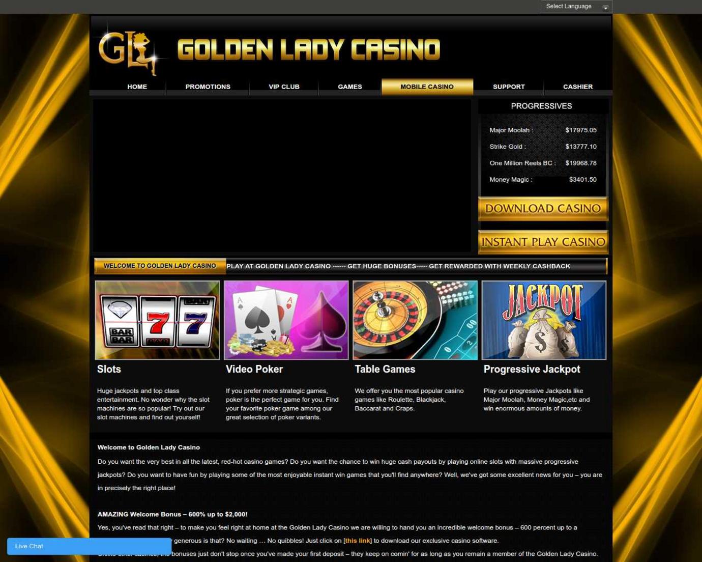 Golden lady casino