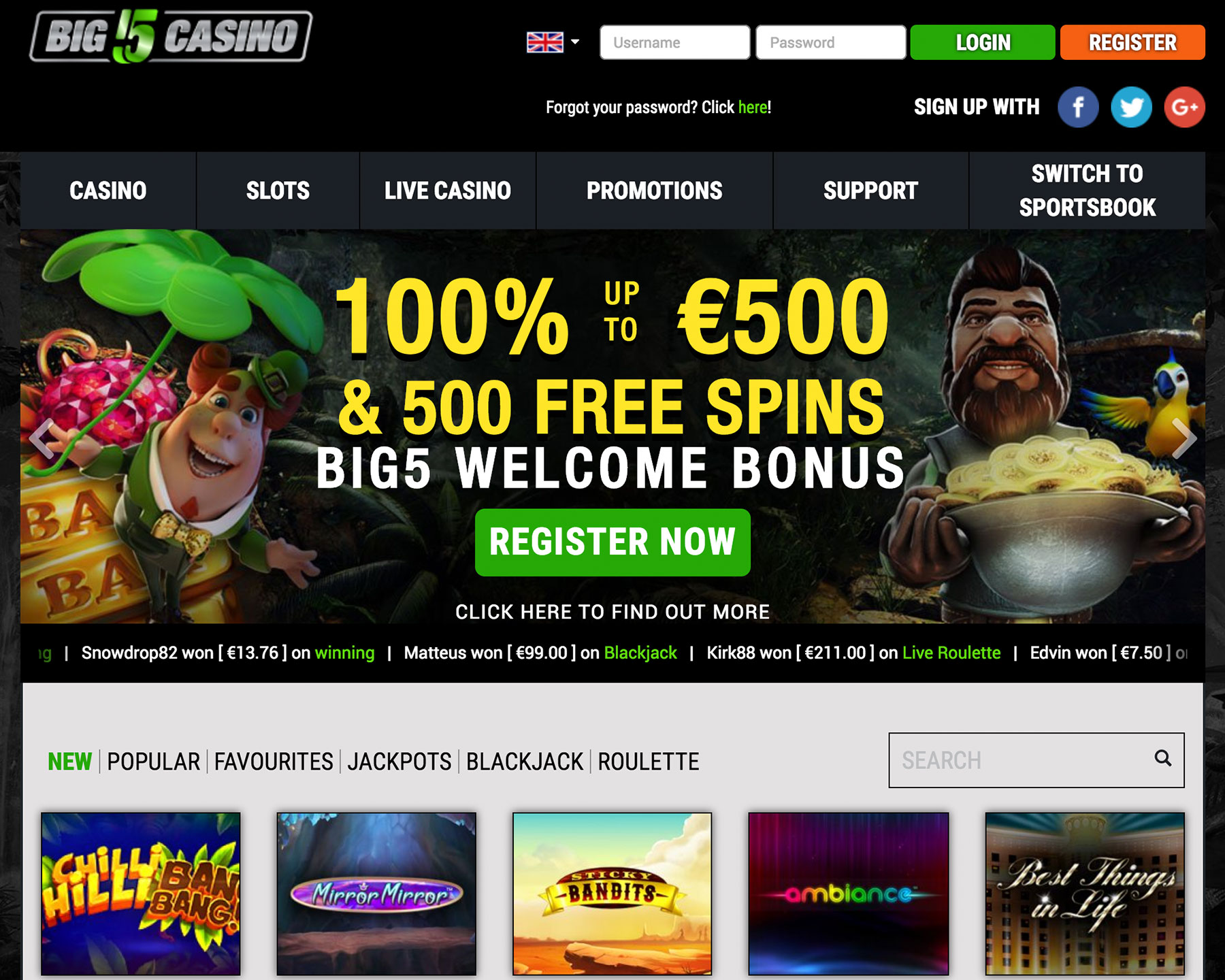 big 5 casino 5 euro no deposit