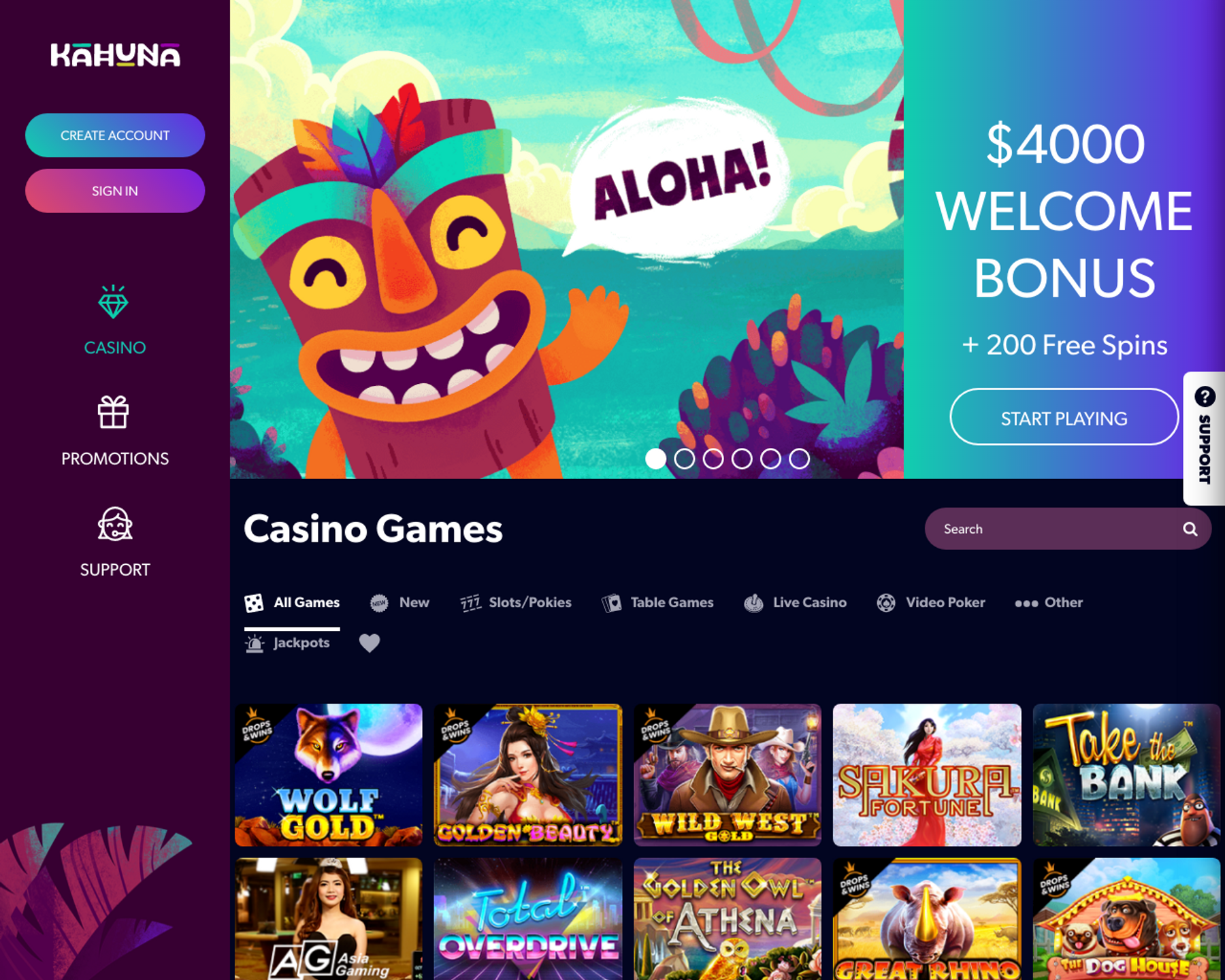 Kahuna Casino Bonus Codes 2020